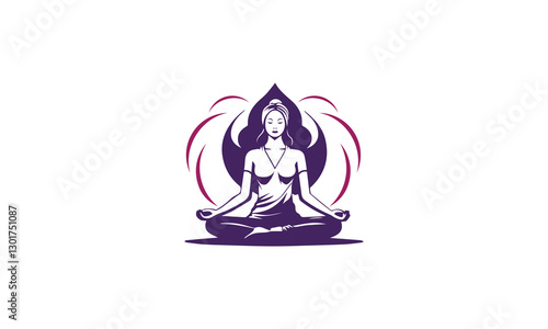 Yoga girl vector logo concept illustration