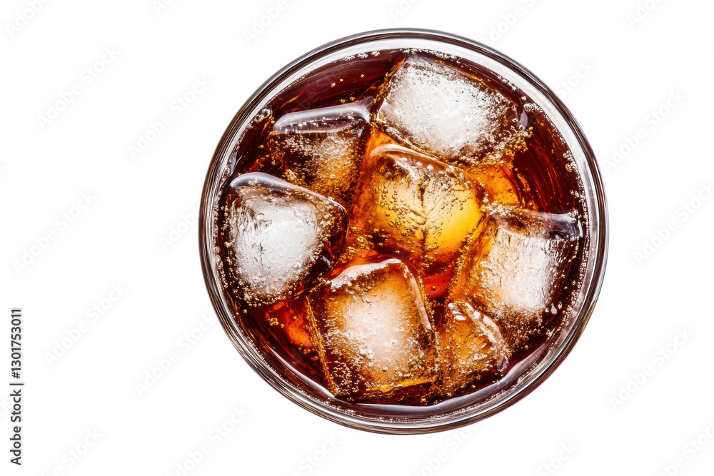 Refreshing beverage served with ice cubes in glass, cut out Refreshing beverage served with ice cubes in glass, cut out
