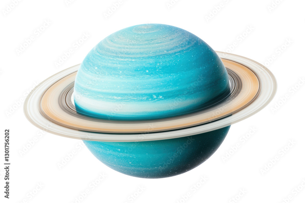 Beautiful blue planet with stunning rings in space, cut out Beautiful blue planet with stunning rings in space, cut out