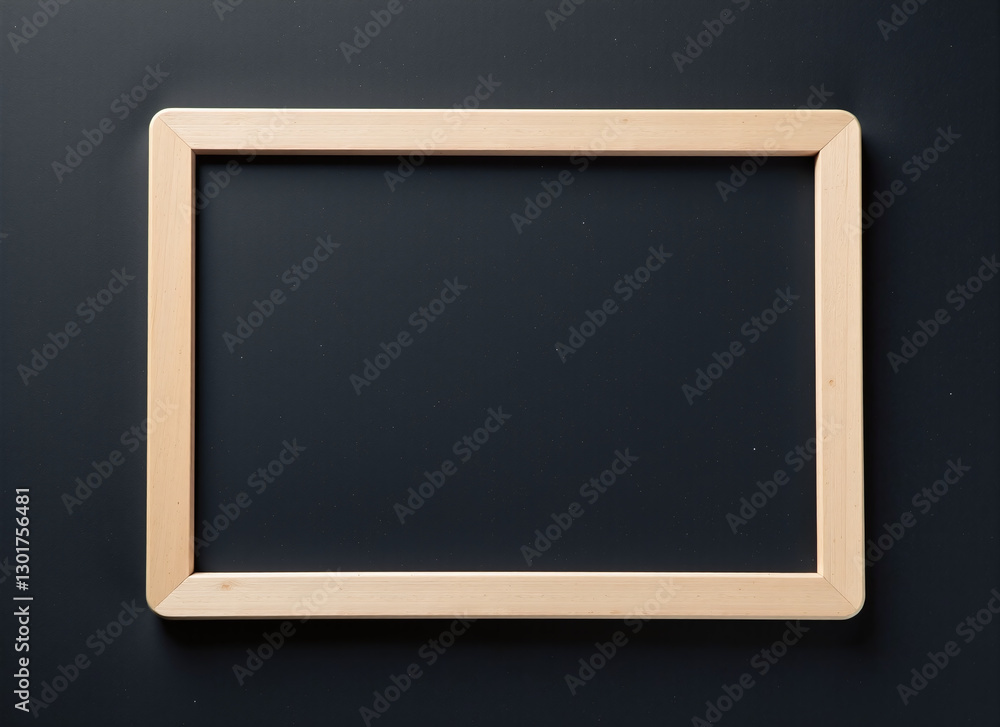 Overhead shot of an empty wooden frame on a dark background. Overhead shot of an empty wooden frame on a dark background.