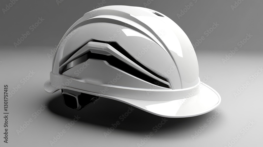 A futuristic, sleek-designed hard hat with integrated smart technology. A futuristic, sleek-designed hard hat with integrated smart technology.