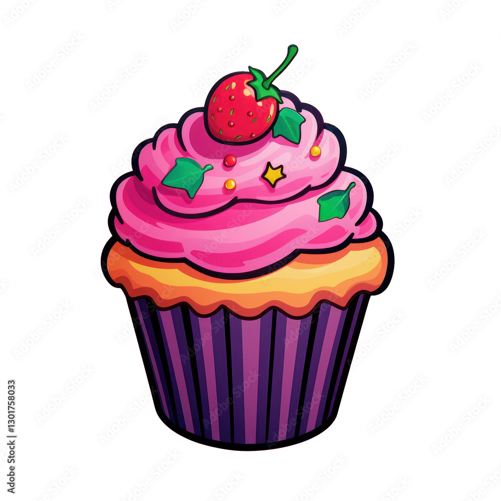 Delight in this cute cupcake sticker, perfect for adding a touch of sweetness to any celebration or decoration. Delight in this cute cupcake sticker, perfect for adding a touch of sweetness to any celebration or decoration.
