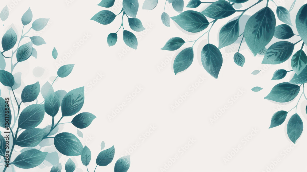 A delicate illustration of handdrawn leaves featuring a soothing green watercolor texture on a crisp white backdrop. A delicate illustration of handdrawn leaves featuring a soothing green watercolor texture on a crisp white backdrop.