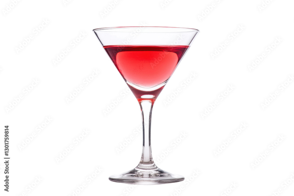 Red cocktail served in a classic martini glass, cut out Red cocktail served in a classic martini glass, cut out