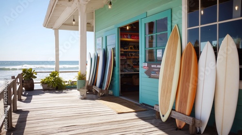 Surf shop beach ocean sunny day summer vacation