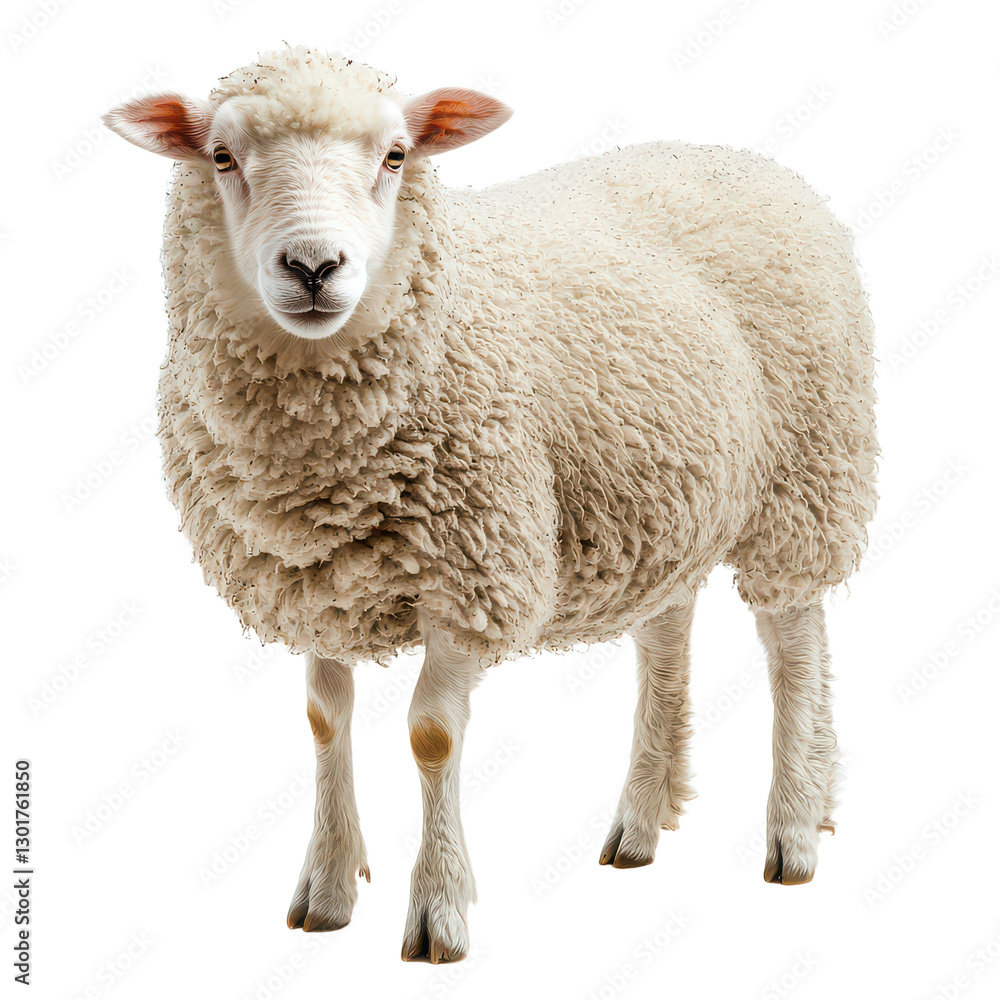 Fototapeta premium Sheep isolated on transparent background, PNG