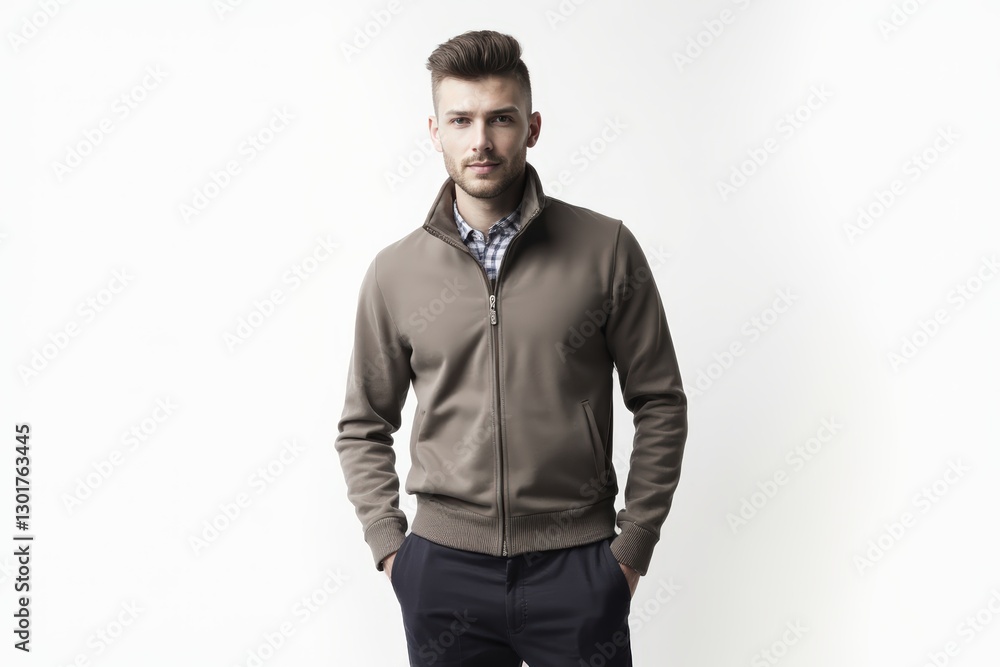 Half-Length (Waist-Up) portrait of young stylish smiling Croatian male model in cosplay wear isolated on pure white background looking at camera Half-Length (Waist-Up) portrait of young stylish smiling Croatian male model in cosplay wear isolated on pure white background looking at camera