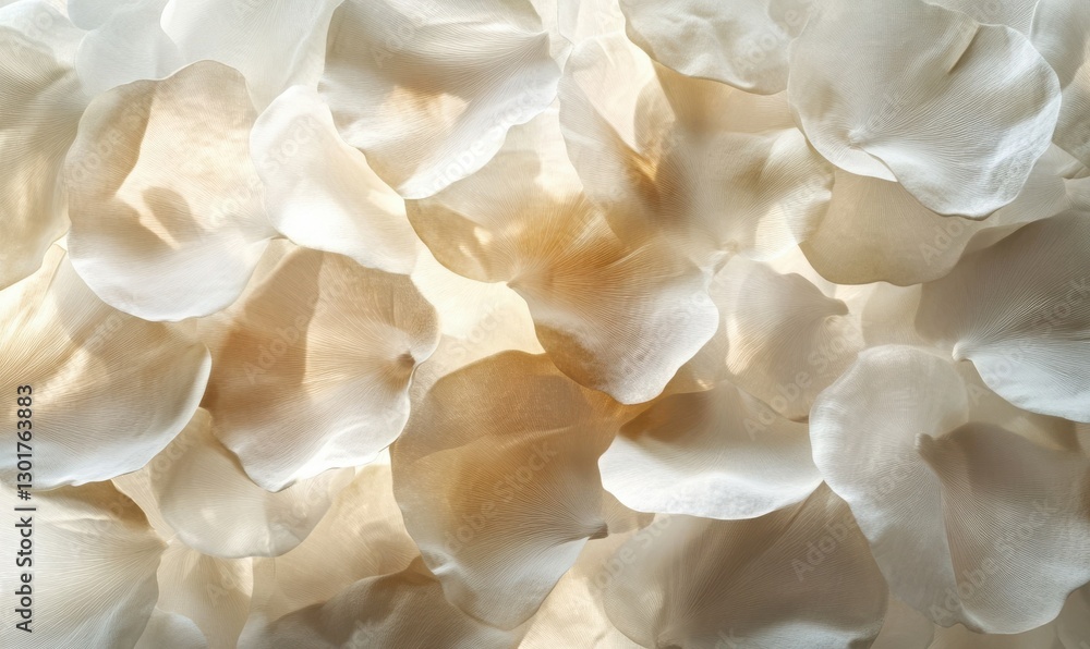 Artistic white petals overlapping dynamically illuminated by subtle lighting forming a delicate Artistic white petals overlapping dynamically illuminated by subtle lighting forming a delicate