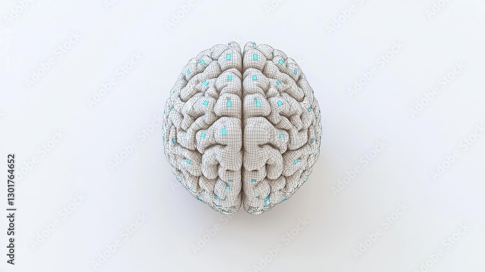 World Creativity and Innovation concept week Detailed model of a human brain top view. World Creativity and Innovation concept week Detailed model of a human brain top view.