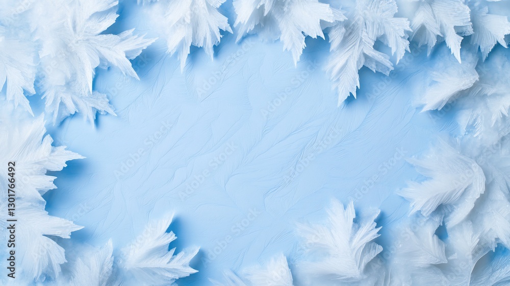 Winter snowflake frame, blue background, holiday card Winter snowflake frame, blue background, holiday card