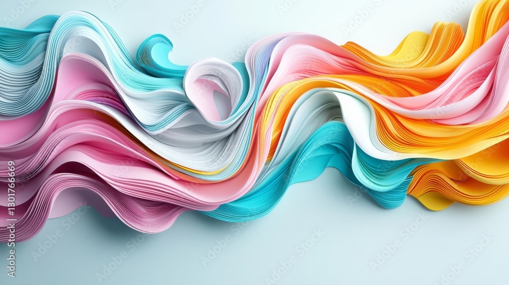 Fototapeta premium World Creativity and Innovation concept week Vibrant waves of colorful paper swirl together.