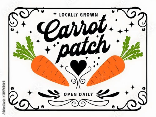  Locally Grown Carrot Patch Graphic Design Event Sign