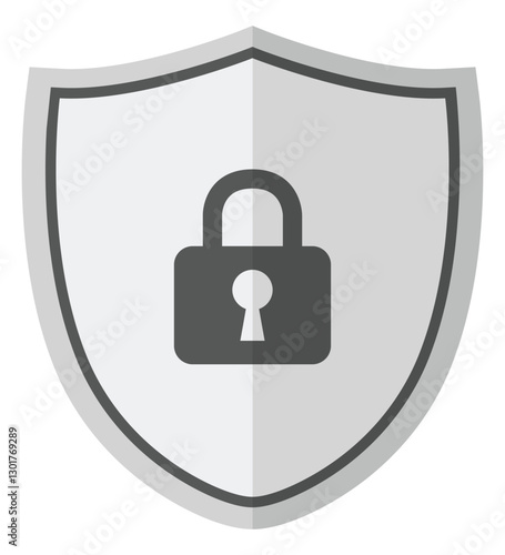 Security shield flat icon isolated on white background.