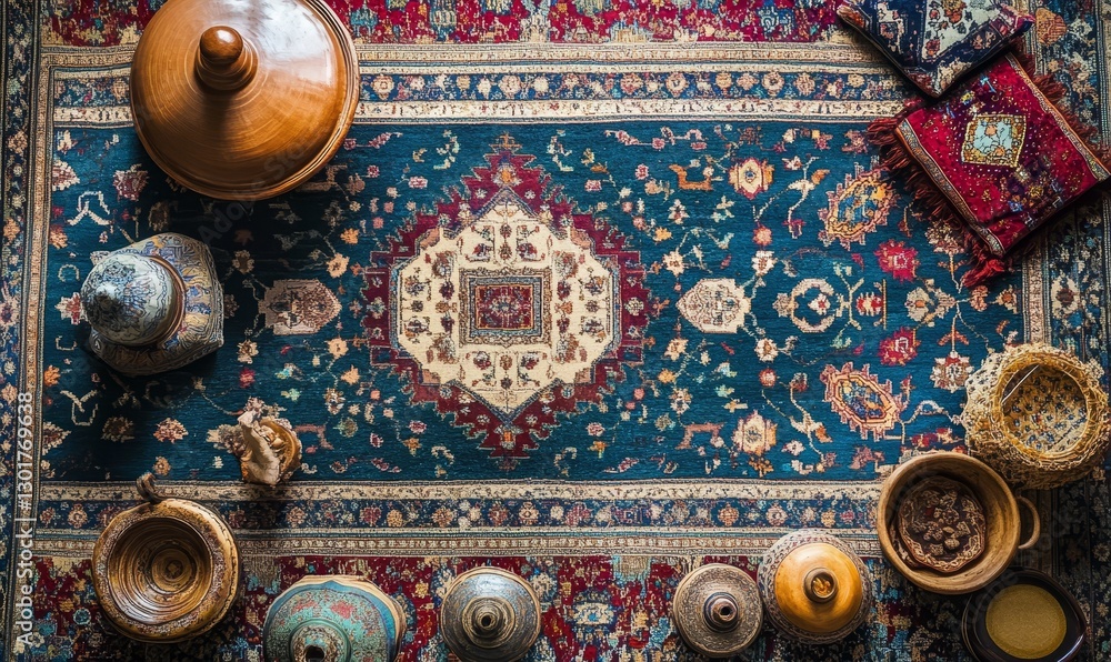 Obraz premium Persian rug with various decorative items.