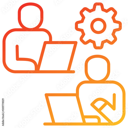 Co Worker Line Gradient Icon