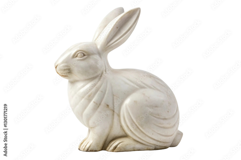Obraz premium Elegant white rabbit sculpture for home decor and design