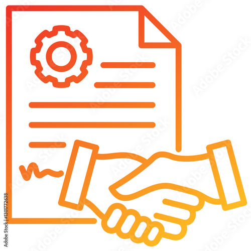 Agreement Line Gradient Icon