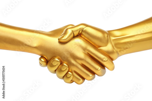 Golden handshake symbolizing partnership and success in business agreements and collaborations
