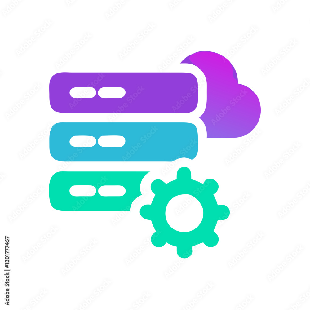 Cloud server management with gear, digital technology concept Cloud server management with gear, digital technology concept