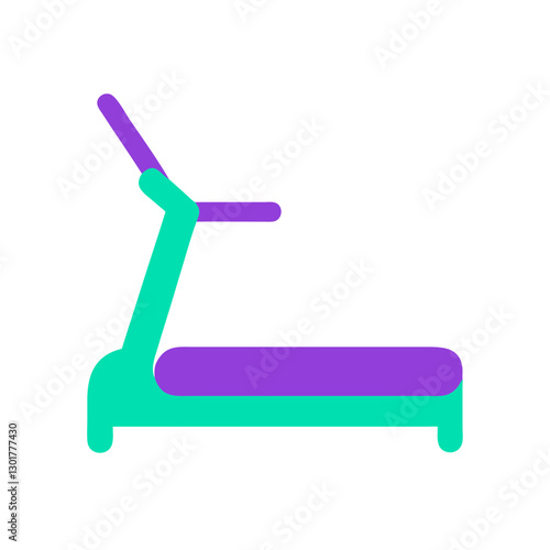 Colorful treadmill illustration, fitness concept, exercise equipment