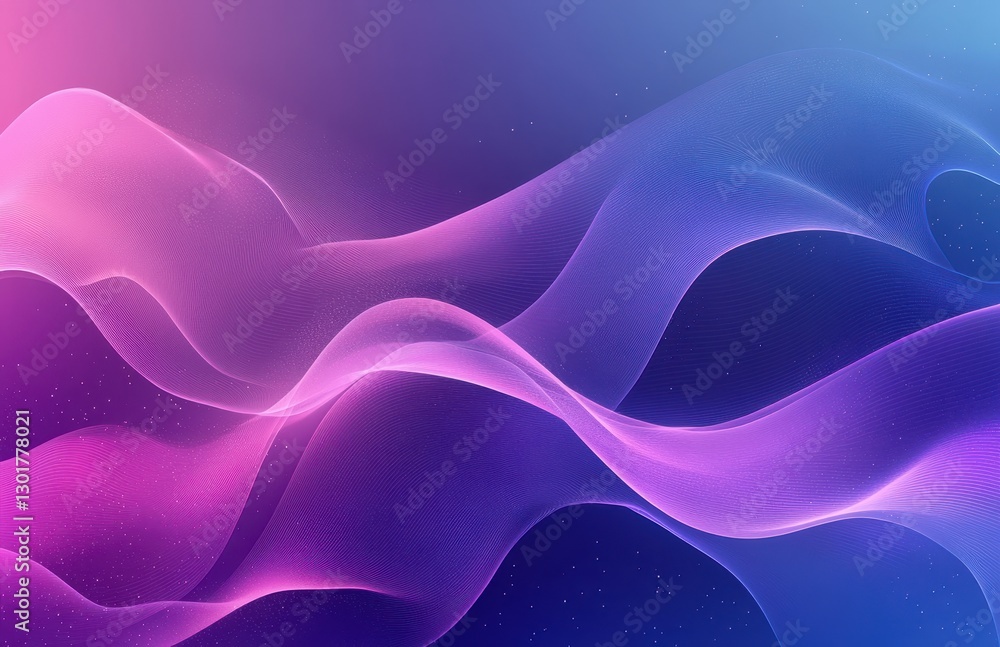 Obraz premium Abstract Waves in Pink and Blue Gradient with Soft Curves and Flowing Design for Modern Digital Backgrounds and Artistic Concepts
