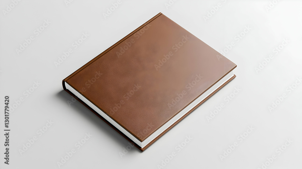Brown Leather Bound Journal on a White Surface for Writing Brown Leather Bound Journal on a White Surface for Writing