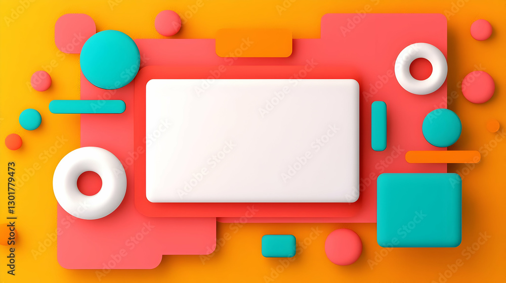 Obraz premium Abstract geometric shapes in vibrant colors on a bright background
