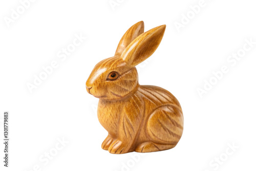 Handcrafted wooden rabbit sculpture perfect for Easter decorations and springtime celebrations