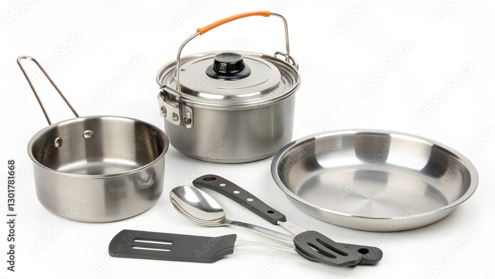 Stainless Steel Camping Cookware Set with Utensils Stainless Steel Camping Cookware Set with Utensils