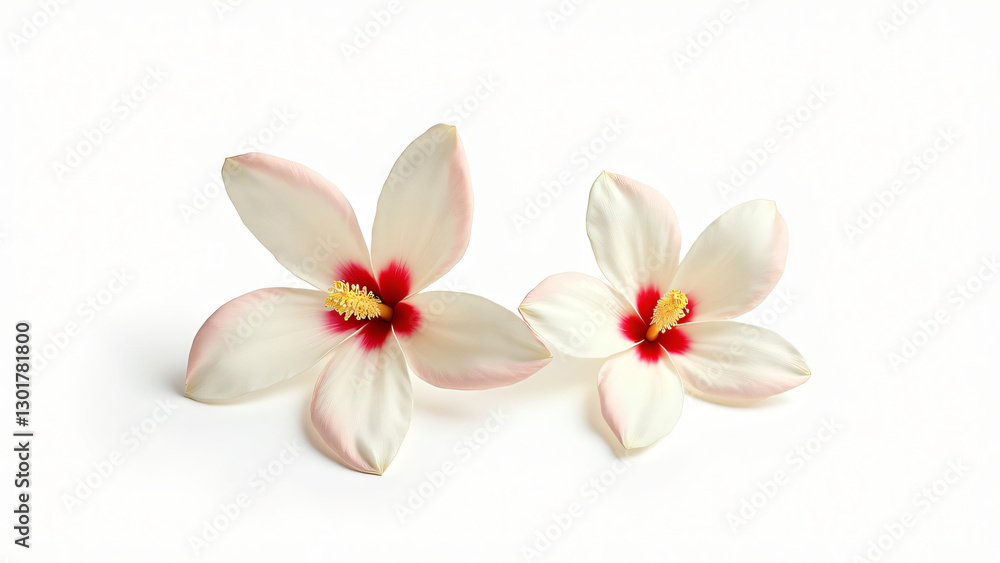Naklejka premium collection of flower on white background ,seamless,isolated on white 