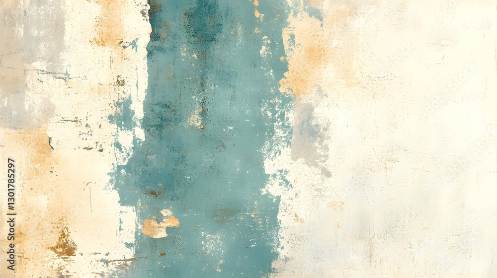 Abstract Texture with Turquoise, Beige, and White Colors on Canvas Abstract Texture with Turquoise, Beige, and White Colors on Canvas
