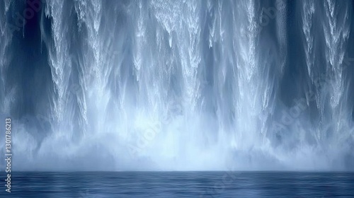 Abstract waterfall over water