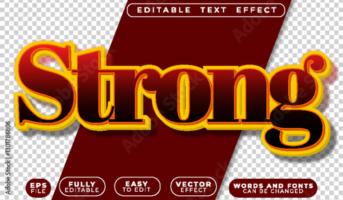Strong Power Red Fully Editable Vector Text File