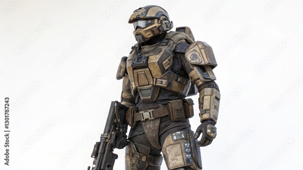 Military Figurine in Desert Camouflage Armor Military Figurine in Desert Camouflage Armor