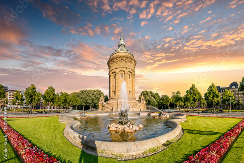 Obraz na płótnie Wasserturm, Mannheim, Deutschland 