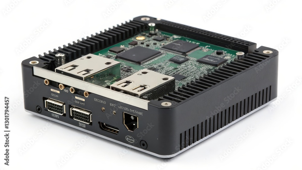 Compact Embedded System with Ethernet Ports and Heat Sink Compact Embedded System with Ethernet Ports and Heat Sink