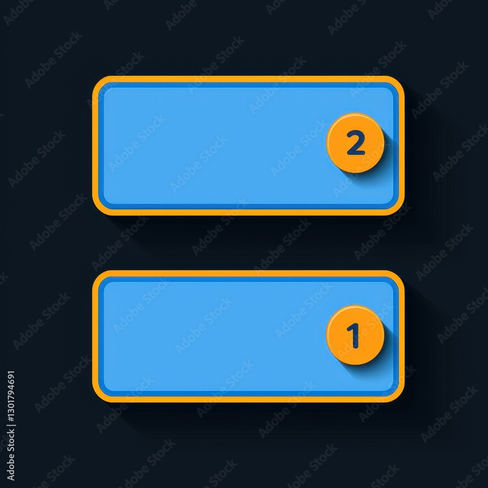 Minimalist Numbered Buttons for User Interface Design Elements Minimalist Numbered Buttons for User Interface Design Elements