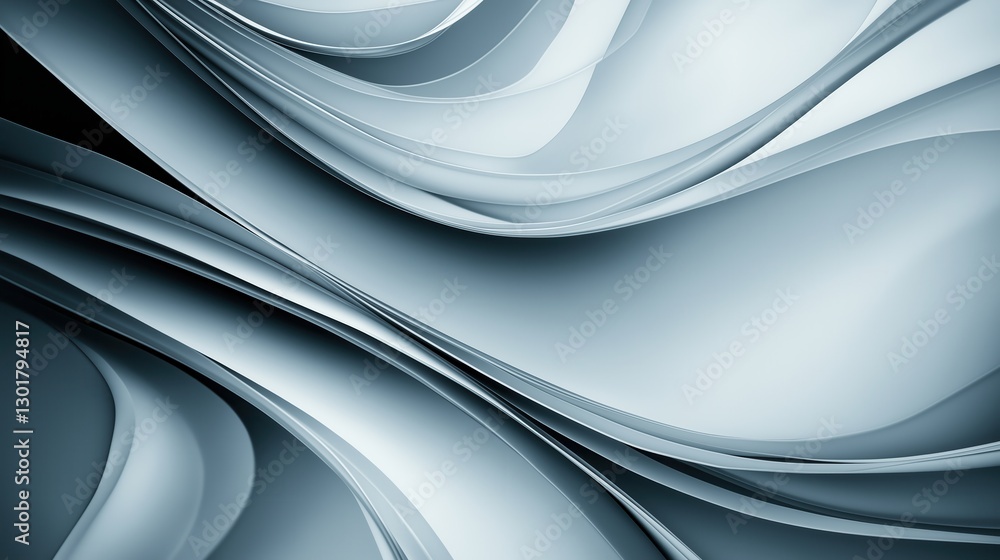 Fluid waves of silvery tones abstract curves creating depth and motion in contemporary design Fluid waves of silvery tones abstract curves creating depth and motion in contemporary design