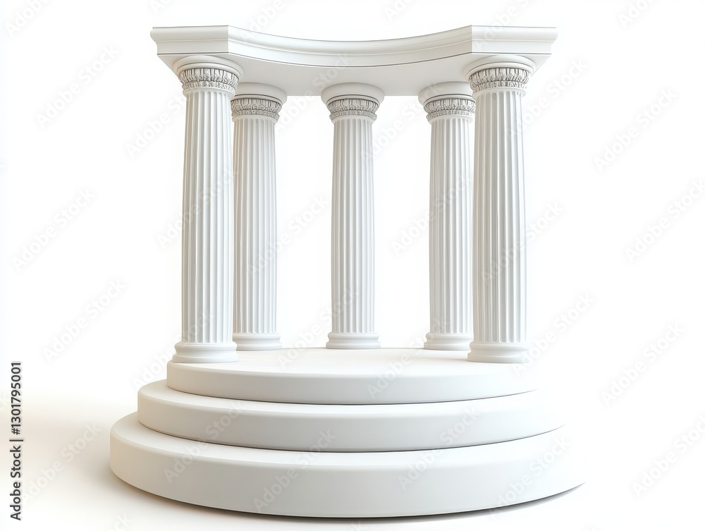 Fototapeta premium White podium isolated on white background