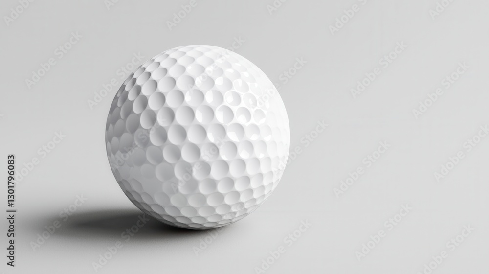 White Golf Ball on Smooth Surface with Subtle Shadows and Lighting White Golf Ball on Smooth Surface with Subtle Shadows and Lighting