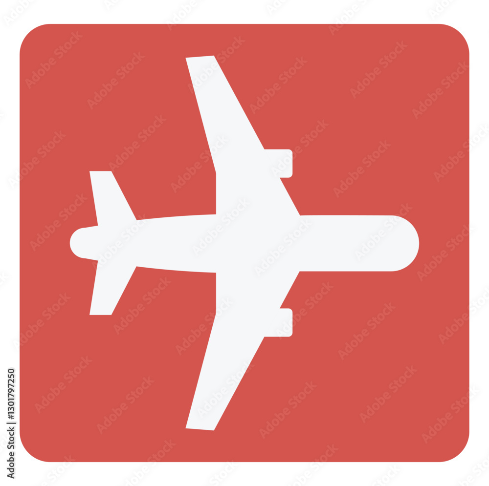 Obraz premium airplane icon in red box