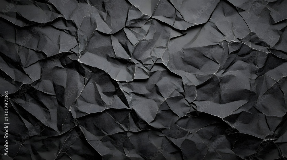 Textured Black Crumpled Paper Background for Creative Use Textured Black Crumpled Paper Background for Creative Use