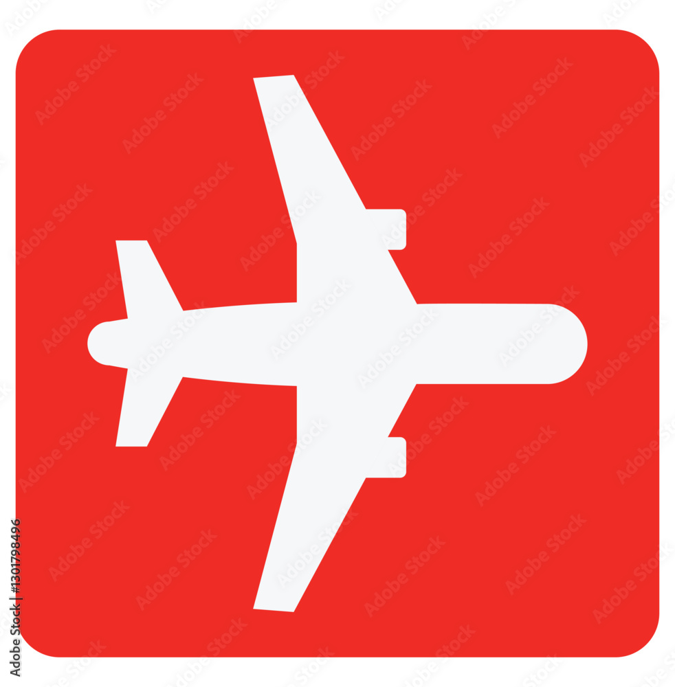 Obraz premium Airplane icon takeoff logo