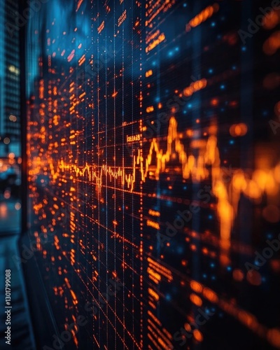 Wallpaper Mural Vibrant Digital Data Visualization Displaying Stock Market Trends in Urban Setting Torontodigital.ca