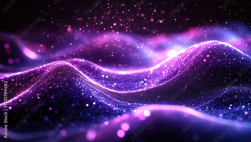 Ethereal Waves of Light in Vibrant Shades of Purple and Blue Capturing the Essence of a Dreamy Digital Landscape with Sparkling Particles Ethereal Waves of Light in Vibrant Shades of Purple and Blue Capturing the Essence of a Dreamy Digital Landscape with Sparkling Particles