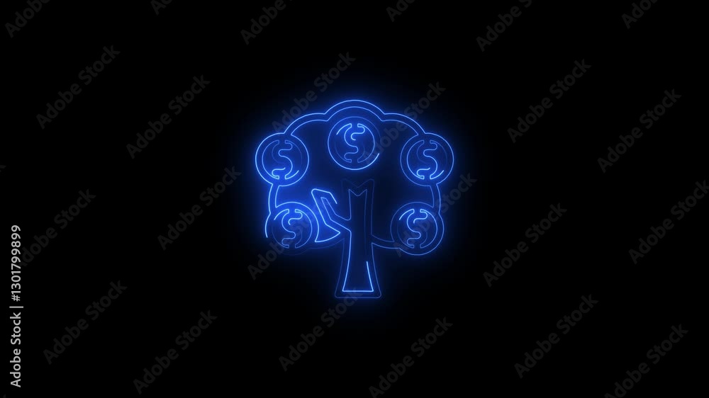 Growing Money tree animation video. money tree isolated on black background. Growing Money tree animation video. money tree isolated on black background.