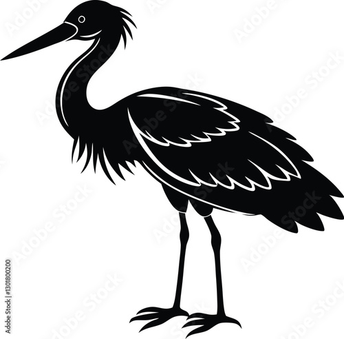 heron bird  Silhouette vector illustration