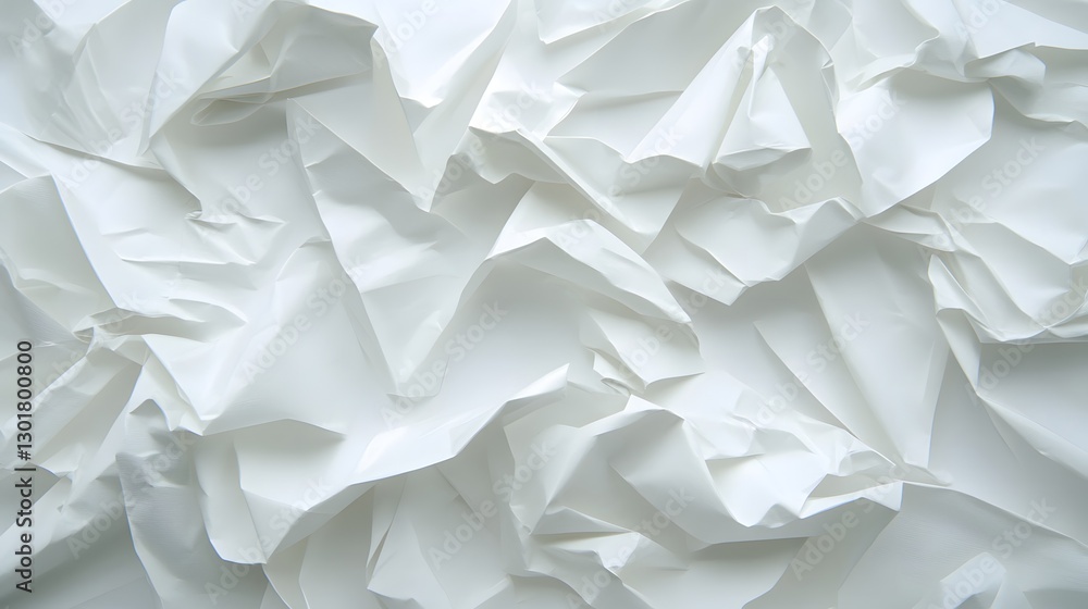 Obraz premium Crumpled White Paper Background for Textures and Patterns Design
