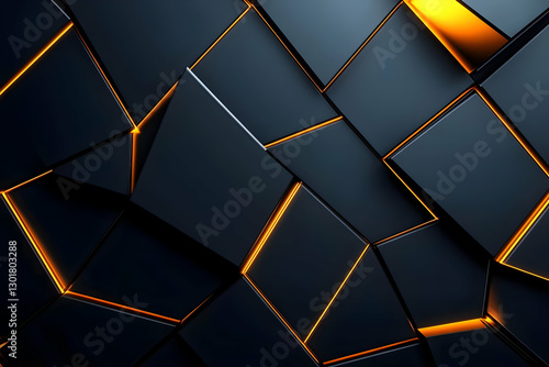 3D Abstract Background, Bla...
