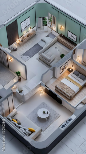 3D Illustration Modern Apar...